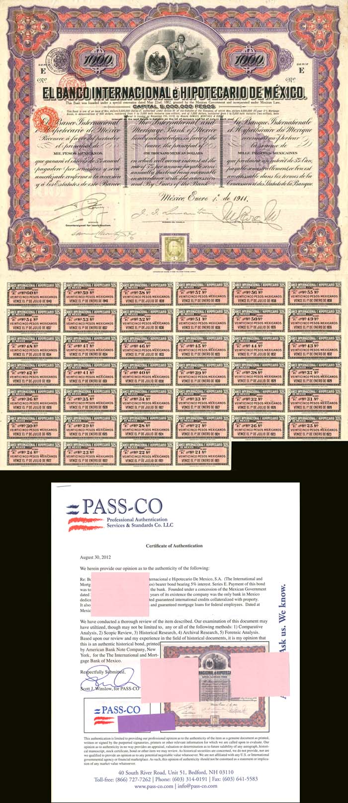 Queen Elizabeth 1000 - El Banco Internacional e Hipotecario De Mexico (Uncanceled)